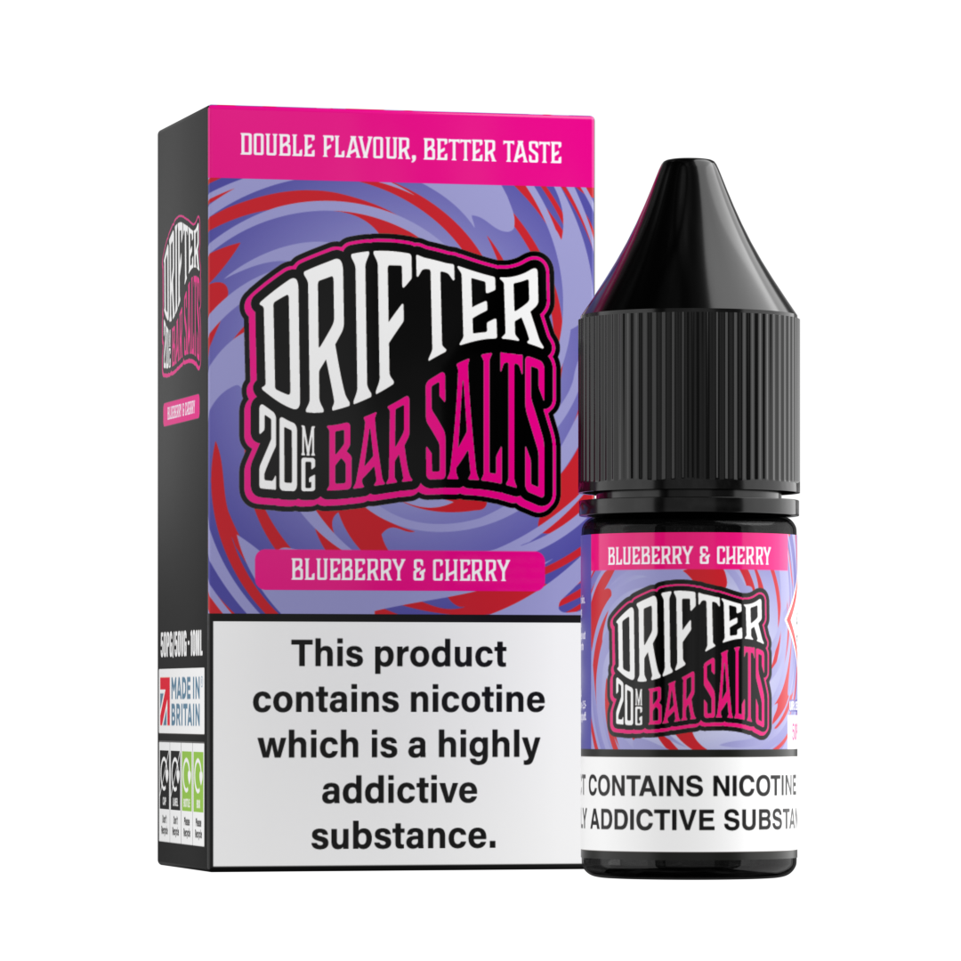 Blueberry And Cherry - By Drifter Bar Juice Nic Salt - 10ml -20mg