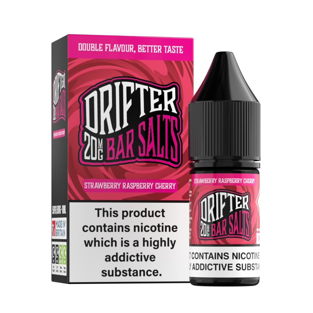 Strawberry Raspberry Cherry - By Drifter Bar Juice Nic Salt - 10ml -20mg