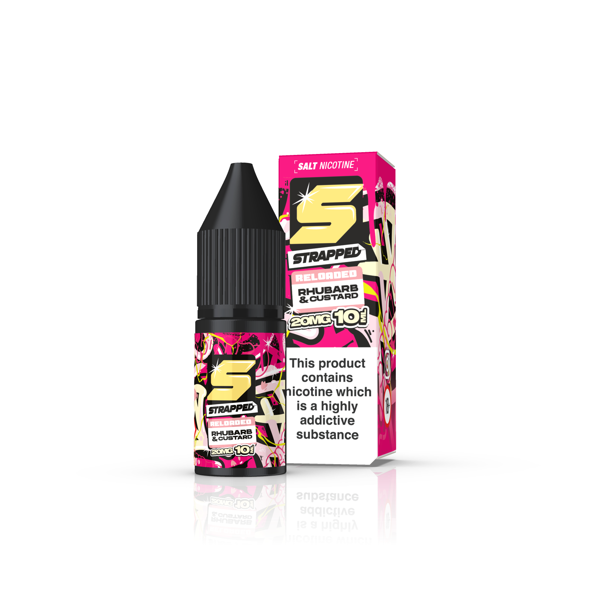 Rhubarb and Custard by Strapped Reload Nic Salt 10ml - 20mg