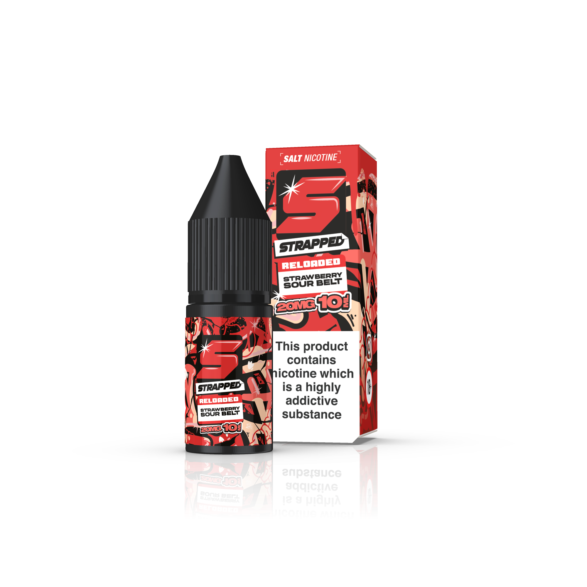 Strawberry Sour Belt by Strapped Reload Nic Salt 10ml - 20mg