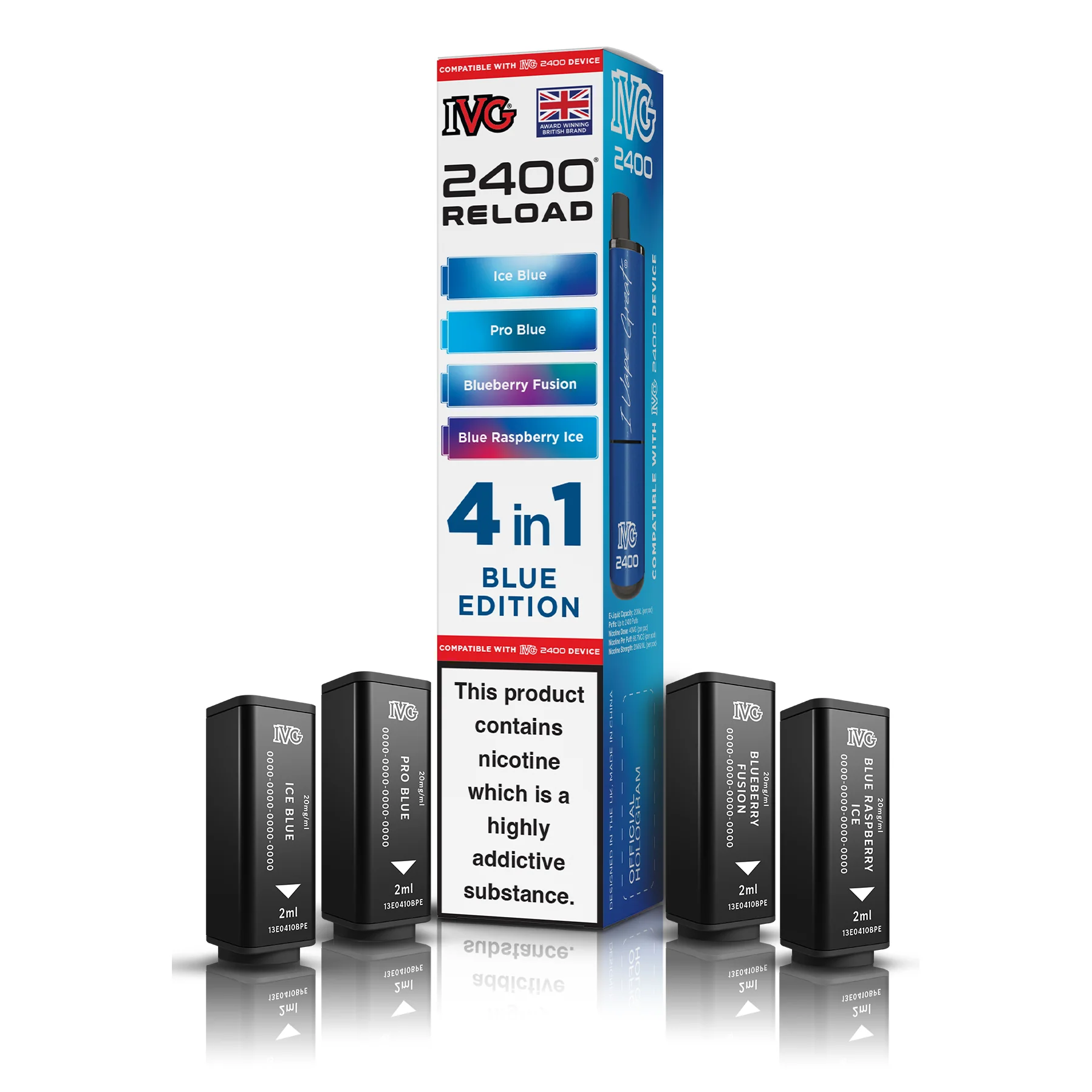 REFILL - IVG 2400 4 In 1 - Blue Edition - Reload Pods