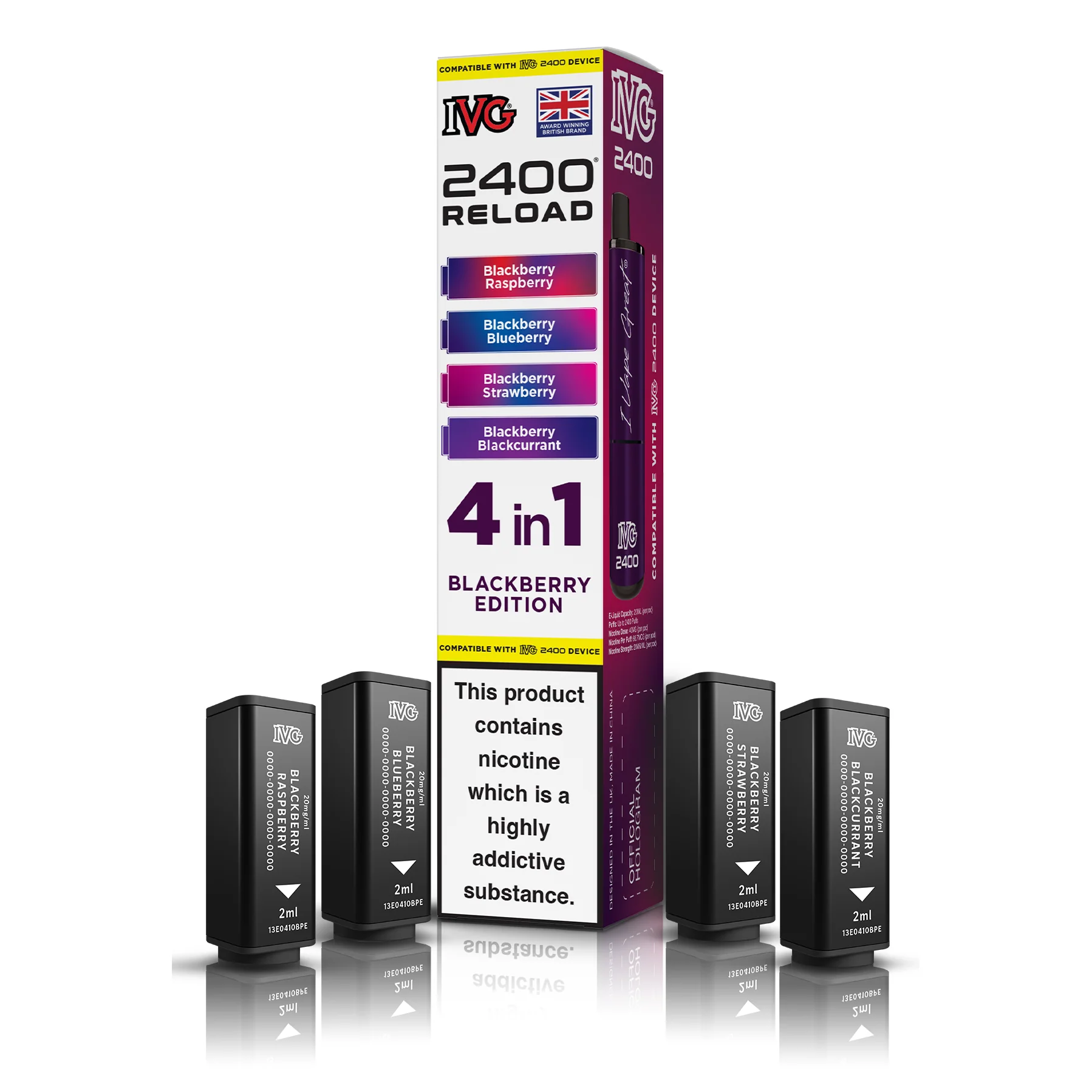 REFILL - IVG 2400 4 In 1 - Blackberry Edition - Reload Pods