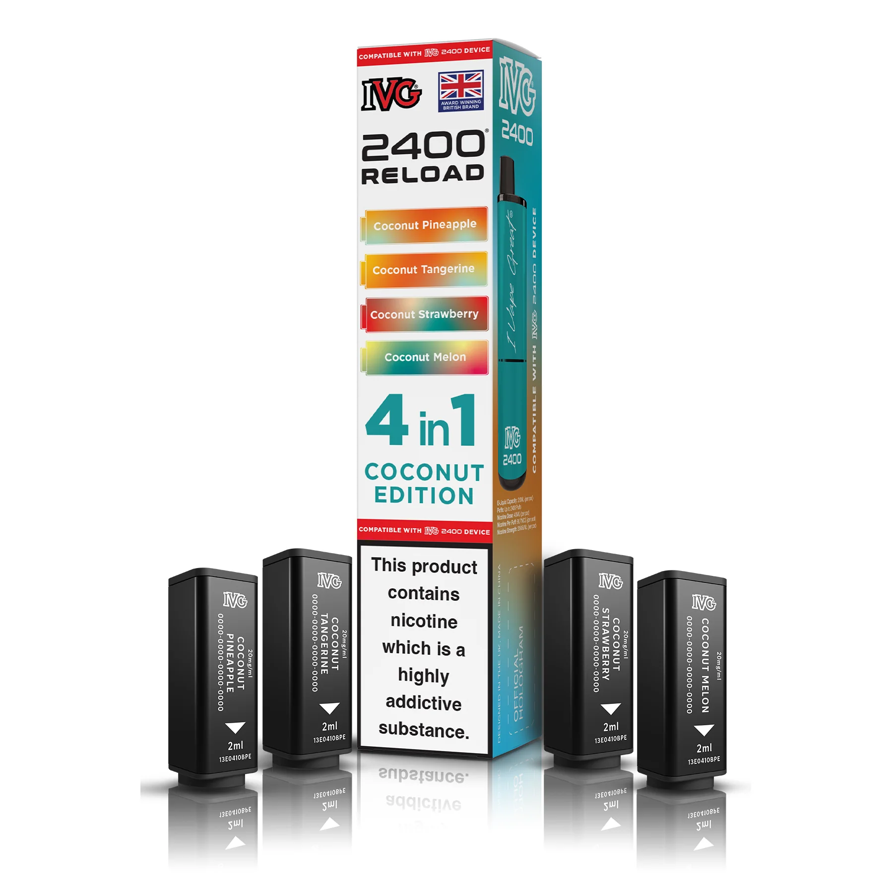 REFILL - IVG 2400 4 In 1 - Coconut Edition - Reload Pods