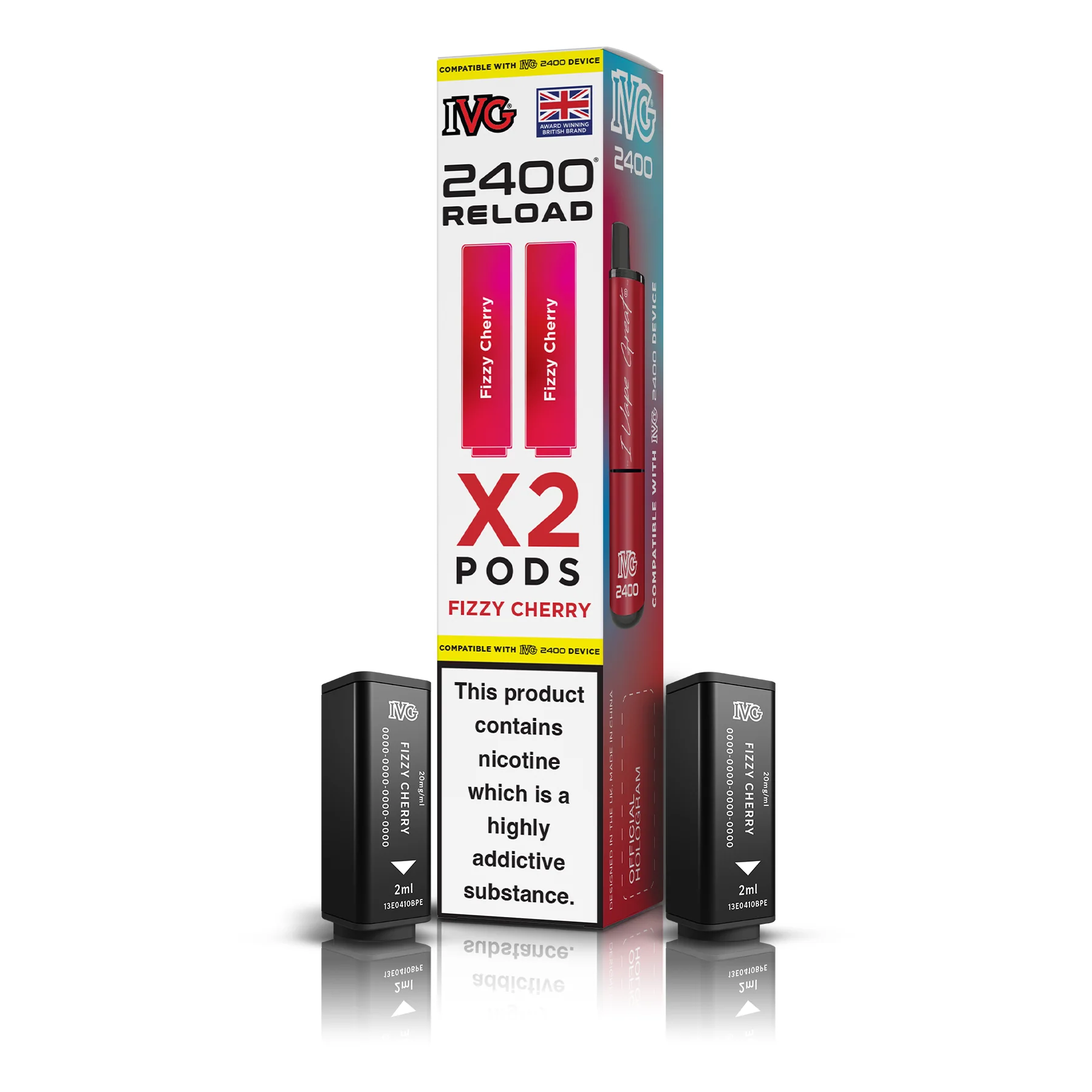 REFILL - IVG 2400 x2 - Fizzy Cherry - Reload Pods