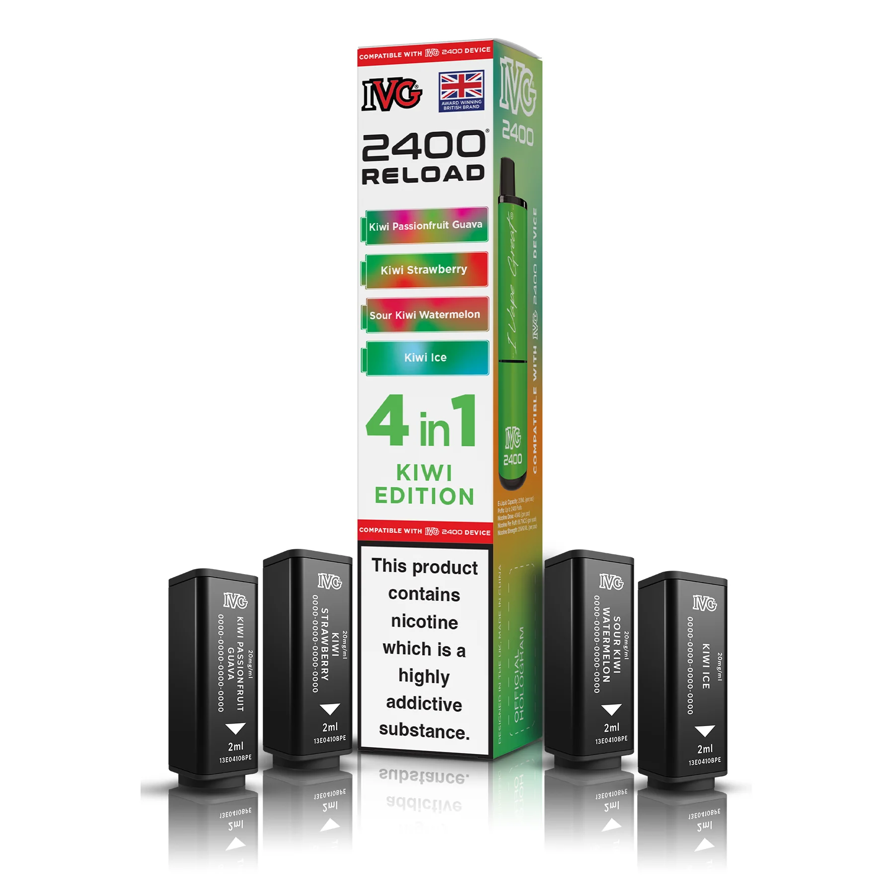 REFILL - IVG 2400 4 In 1 - Kiwi Edition - Reload Pods