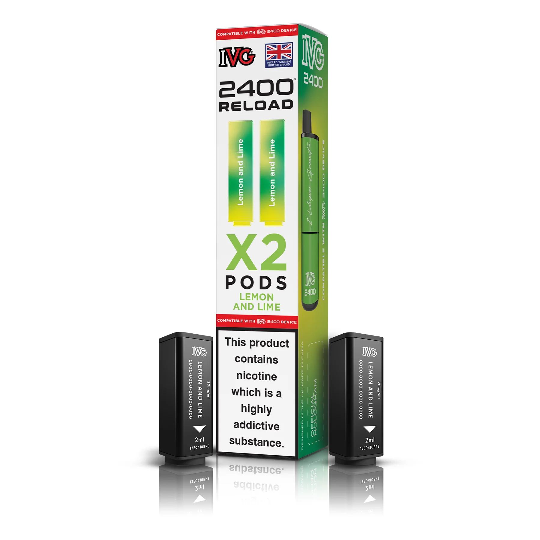 REFILL - IVG 2400 x2 - Lemon Lime - Reload Pods