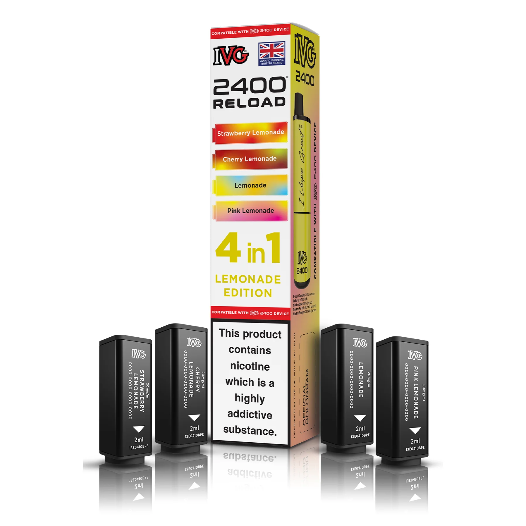 REFILL - IVG 2400 4 In 1 - Lemonade Edition - Reload Pods