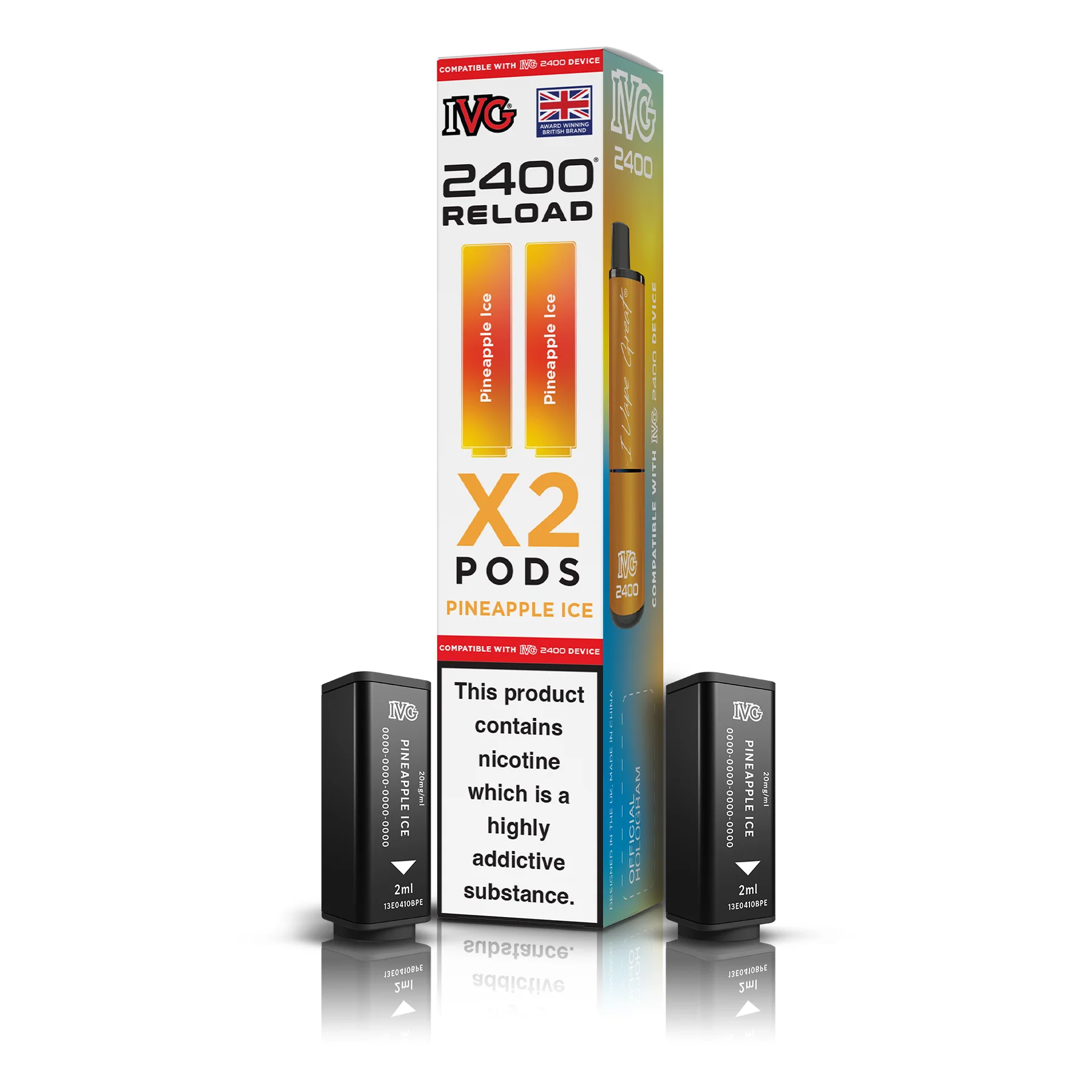 REFILL - IVG 2400 x2 - Pineapple Ice - Reload Pods
