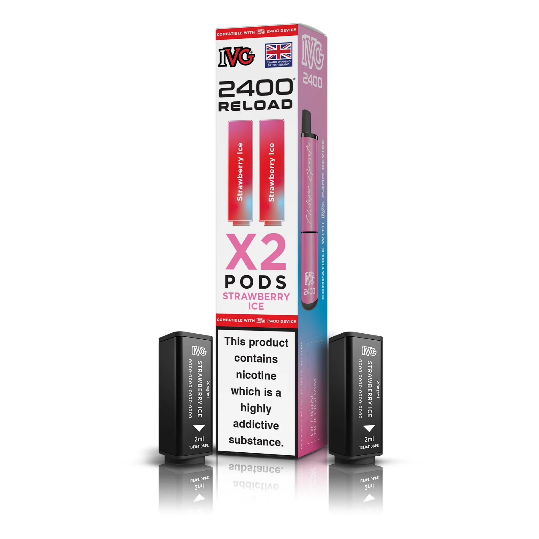REFILL - IVG 2400 x2 - Strawberry Ice - Reload Pods