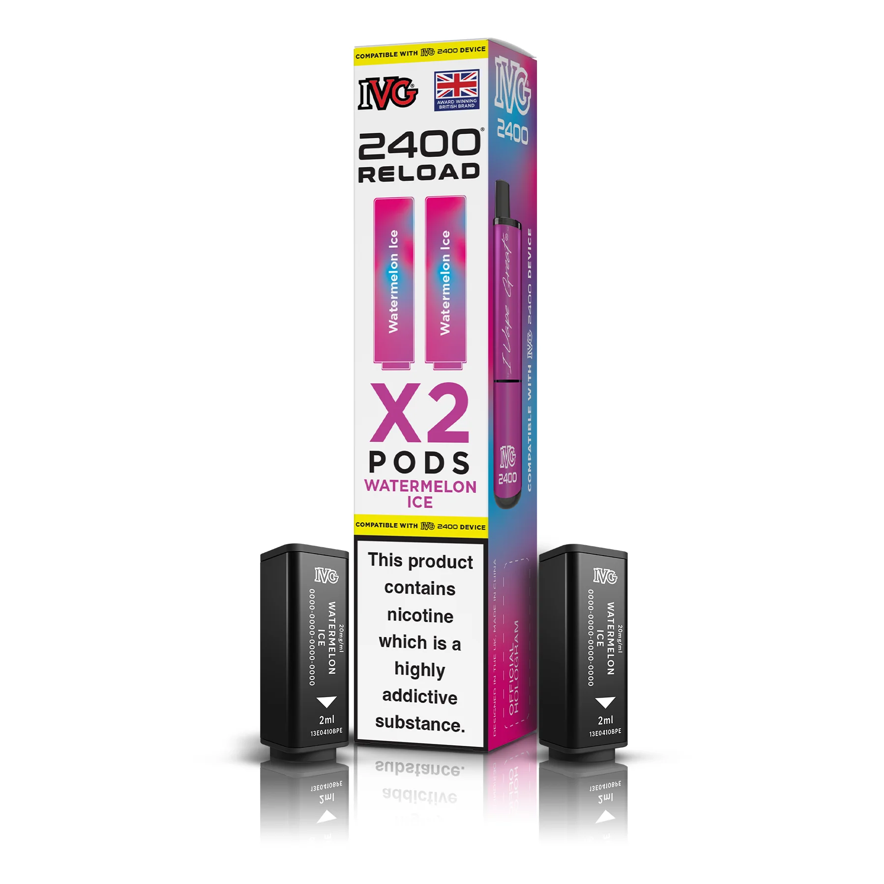 REFILL - IVG 2400 x2 - Watermelon Ice - Reload Pods