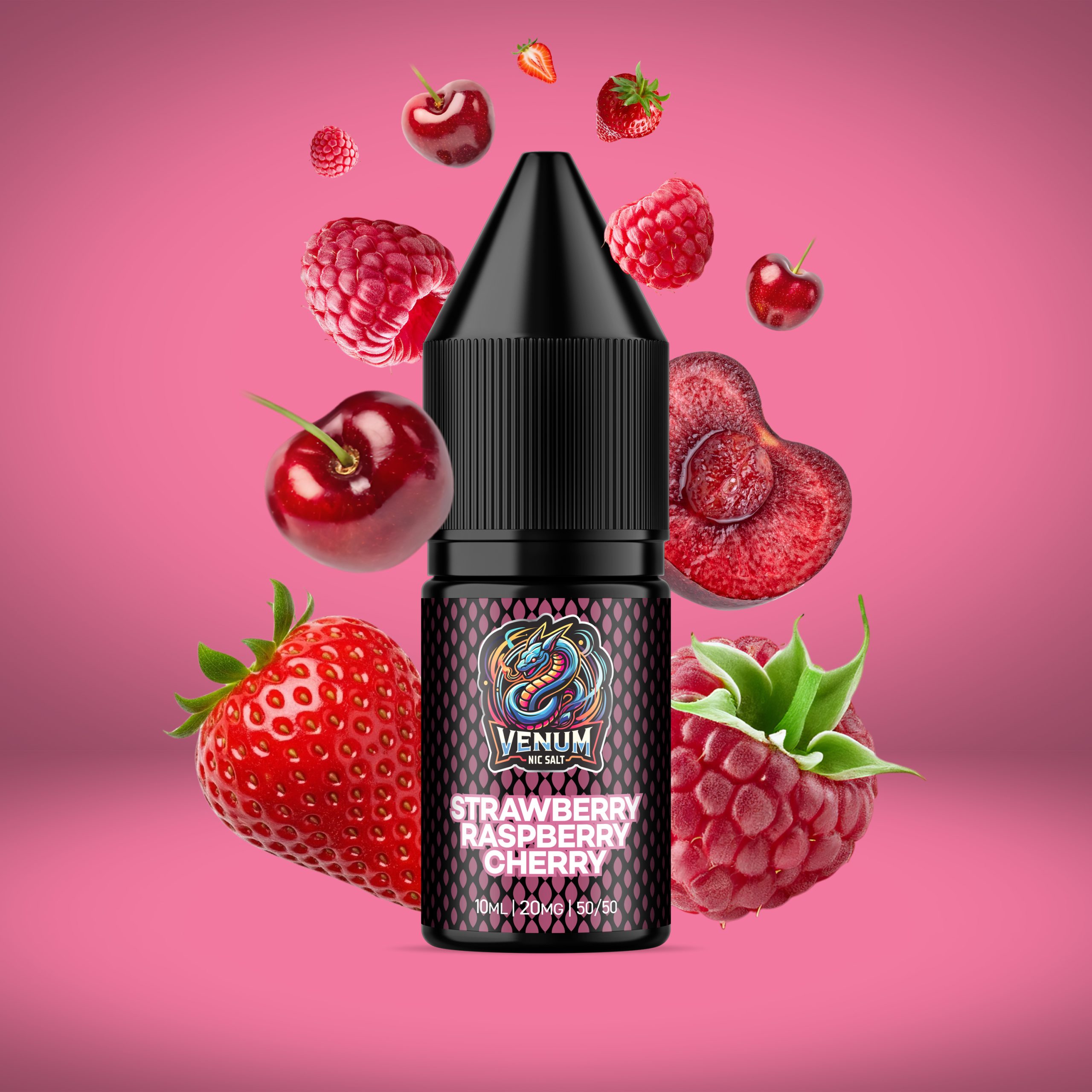 Strawberry Raspberry Cherry Nic Salts E-Liquid by Venum Salt 10ml - 20mg